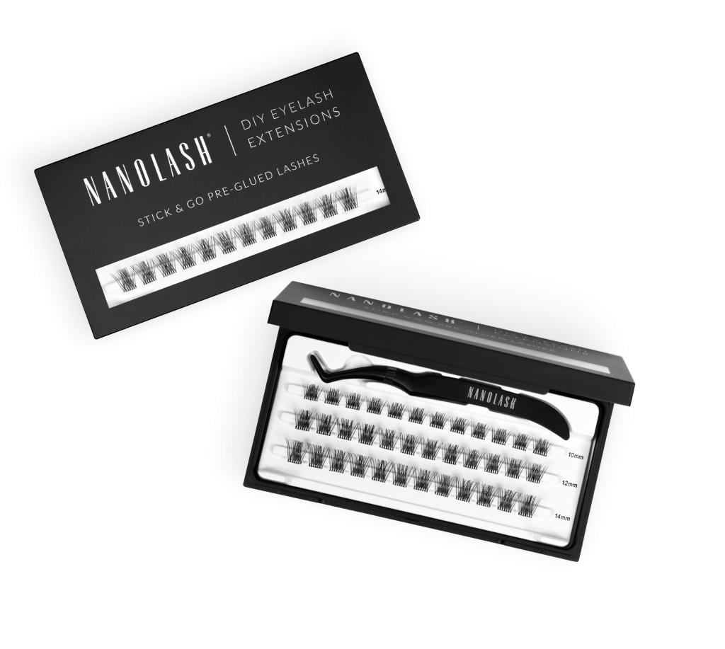 pre glued lashes clusters nanolash